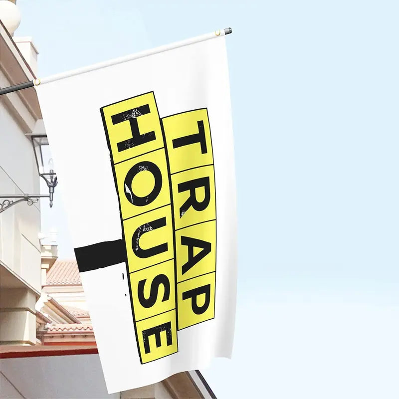 Trap House Flag 3X5Ft Premium Quality Brass Grommets Banner Vibrant Colors for College Dorm Room.