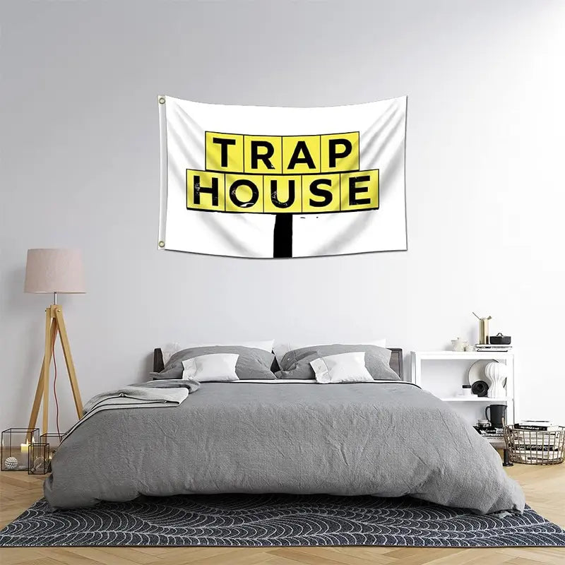 Trap House Flag 3X5Ft Premium Quality Brass Grommets Banner Vibrant Colors for College Dorm Room.