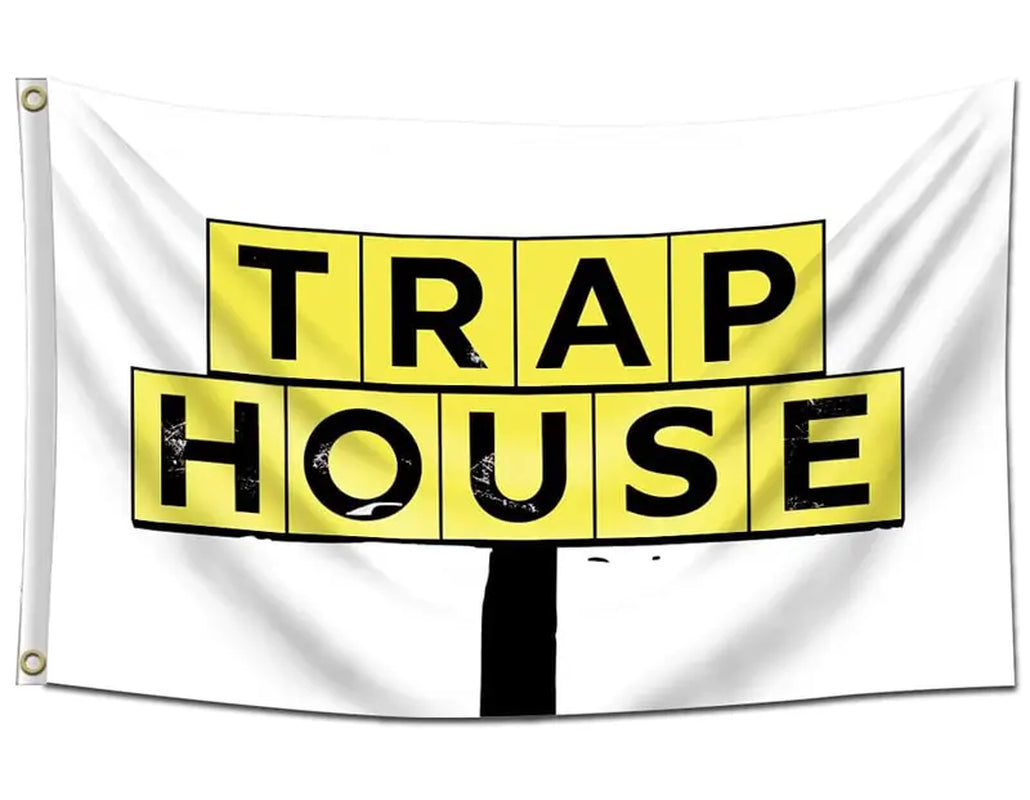 Trap House Flag 3X5Ft Premium Quality Brass Grommets Banner Vibrant Colors for College Dorm Room.