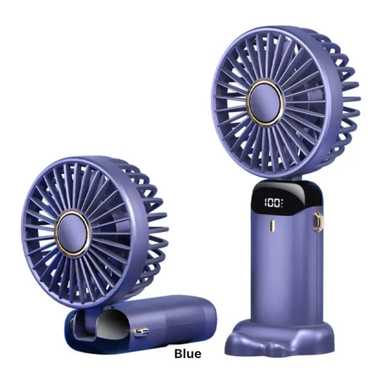 Portable Rechargeable Fan for Travel, Mini Fan Handheld Rechargeable Battery, Mini Operated Desk Fan, Cooling for Women Girl Travel, Colors Pink & Blue, for the Scorching Summer Days. Comes with USB and Lanyard